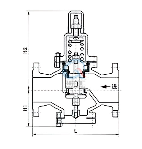 Y42X水用減壓閥，空氣減壓閥外形圖